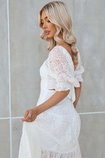 Billie Lace Midi Dress - White