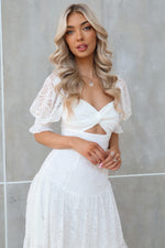Billie Lace Midi Dress - White