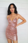 Sequin Birthday Dress - Rose Gold - Runway Goddess
