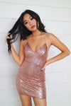 Sequin Birthday Dress - Rose Gold - Runway Goddess