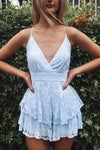 Lace Pixie Playsuit - Blue - Runway Goddess