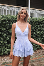 Lace Pixie Playsuit - Blue - Runway Goddess