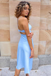 Bobby Satin Midi - Blue