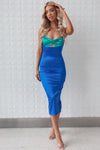 Brianna Midi Dress - Blue/Green