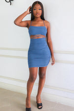 Candace Mini Dress - Blue