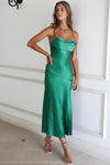 Celine Satin Midi - Bright Green