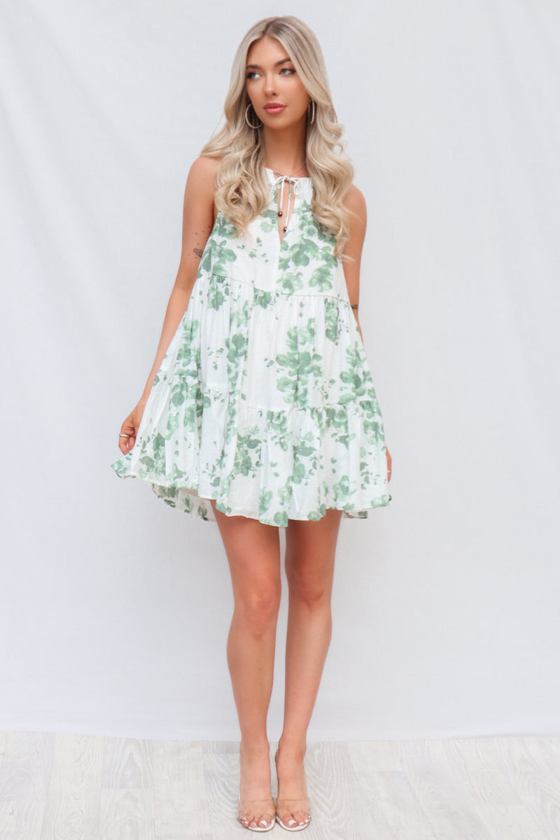 Chanel Mini Dress - Green Floral