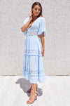 Charlotte Boho Maxi Dress - Baby Blue