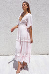 Charlotte Boho Maxi Dress - Baby Pink