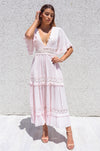 Charlotte Boho Maxi Dress - Baby Pink