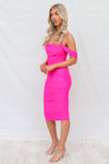 Charmaine Midi Dress - Hot Pink