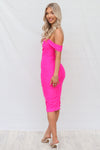 Charmaine Midi Dress - Hot Pink