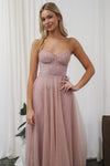 Cindy Tulle Midi Dress - Dusty Pink