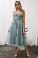 Cindy Tulle Midi Dress - Sage