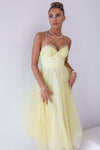 Cindy Tulle Midi Dress - Yellow