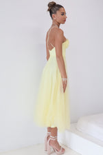 Cindy Tulle Midi Dress - Yellow