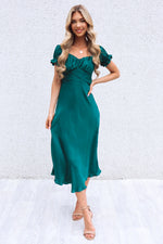 Claudia Midi Dress - Forest Green