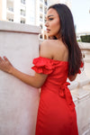 Claudia Midi Dress - Red