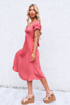 Claudia Midi Dress - Rose Pink