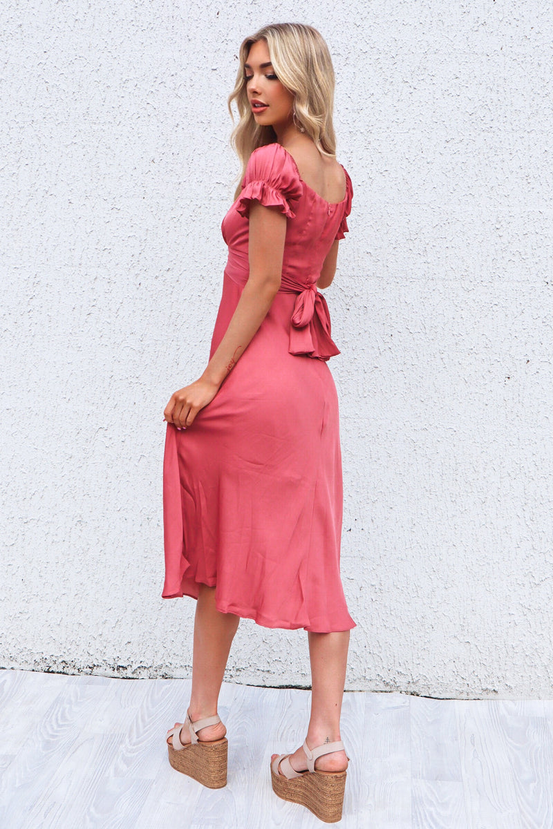 Claudia Midi Dress - Rose Pink