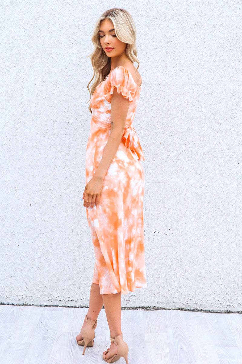 Claudia Midi Dress - Sunset Print