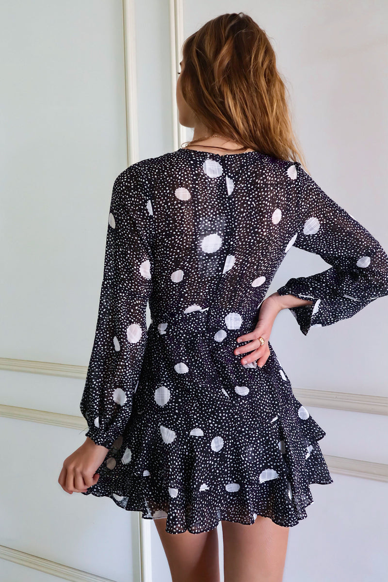 Dawn Mini Dress - Black Spots