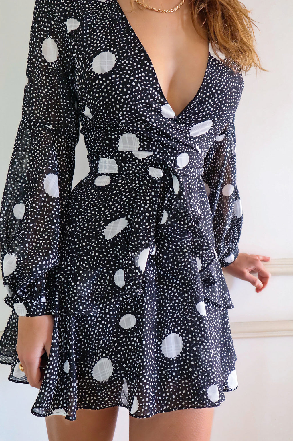 Dawn Mini Dress - Black Spots