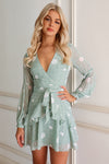 Dawn Mini Dress - Sage Spots