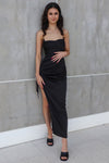 Deana Satin Midi - Black