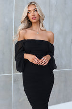 Demi Mesh Midi - Black