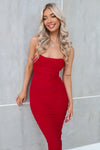 Eliana Midi Dress - Cherry Red