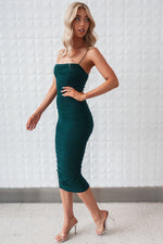 Eliana Midi Dress - Emerald Green