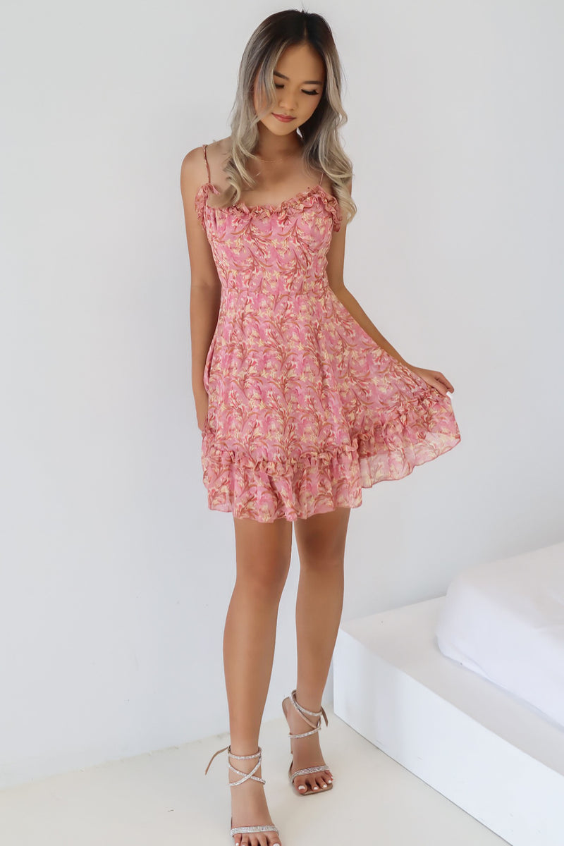 Ella Mini Dress - Pink Floral