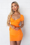 Eloise Ribbed Cutout Dress - Orange