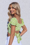 Emery Wrap Top - Green Floral