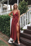 Evelyn Jumpsuit - Wine - Runway Goddess