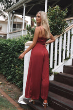 Evelyn Jumpsuit - Wine - Runway Goddess