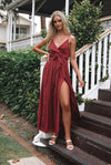 Evelyn Jumpsuit - Wine - Runway Goddess