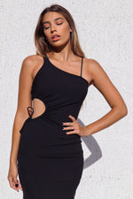 Felice Ribbed Midi Dress- Black