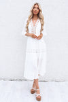 Flora Boho Midi Dress - White