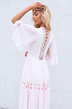 Flora Boho Midi Dress - Pink