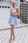 Frankie Mini Dress - Baby Blue Gingham