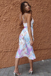 Gabriella Satin Midi - Purple Rainbow