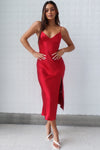 Geneveive Midi Dress - Wine Red