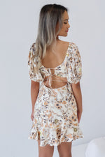 Genovia Mini Dress - Beige Floral