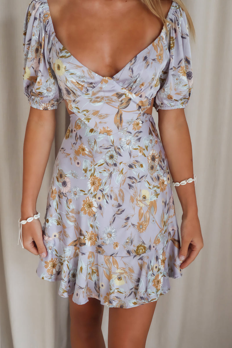 Genovia Mini Dress - Lilac Floral