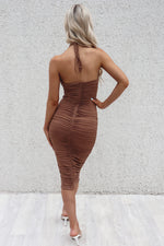 Gia Midi Dress - Brown