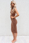 Gia Midi Dress - Brown