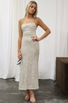 Gina Sequin Gown - Beige