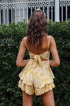 Hanelli Floral Playsuit - Yellow - Runway Goddess